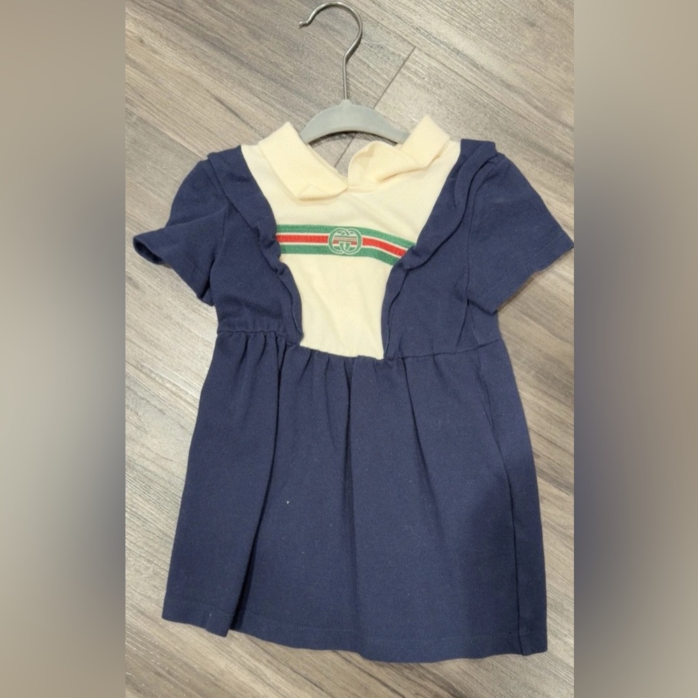 Gucci Vintage Dress Designer Blue White Green Red Baby Toddler